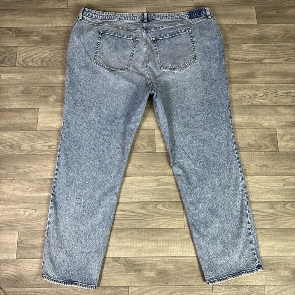 Abercrombie & Fitch Curve Love High Rise Dad Jeans Stone Wash sz 37/24 Long - Picture 7 of 8